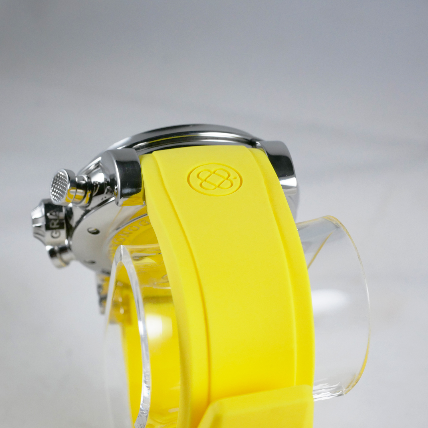 DB Curved Yellow Silicone Watch Band Strap 22mm for Graham Swordfish Bracelet